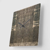 Carrée Horloge africaine de sculpture (Angle)