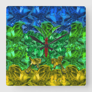 Carrée Horloge Amazigh Acrylique
