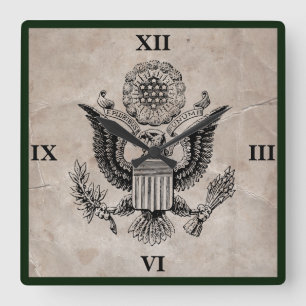 Carrée Horloge américaine Old Fashioned armoiries