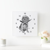 Carrée Horloge : Amour d'un chien (Maison)