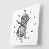 Carrée Horloge : Amour d'un chien (Angle)