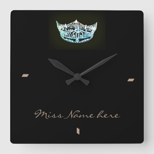 Carrée Horloge Aqua Crown style Miss America (Recto)