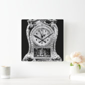Carrée Horloge argentée vintage (Maison)