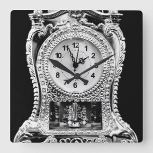 Carrée Horloge argentée vintage