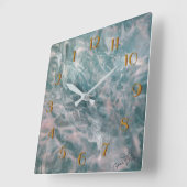 Carrée Horloge arrière des vagues sauvages (Angle)