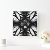 Carrée Horloge arrière noire et blanche (Maison)