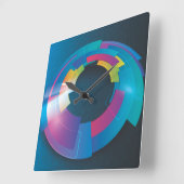 Carrée Horloge Art 2 Abstraite (Angle)