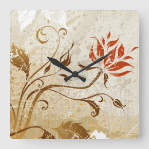 Carrée Horloge Art 50 Abstraite