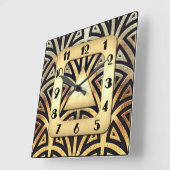 Carrée Horloge Art Déco Élégante (Angle)