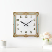 Carrée Horloge Art Déco verte (Maison)