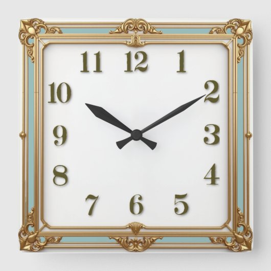 Carrée Horloge Art Déco verte (Recto)