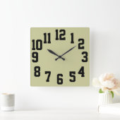 Carrée Horloge avec grand nombre de lecture facile (Maison)