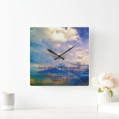 Carrée Horloge biblique - Hébreux 2:4 (Maison)