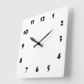 Carrée Horloge blanche numérique modifiable (Angle)