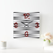 Carrée Horloge blanche Zèbre conçue (Maison)