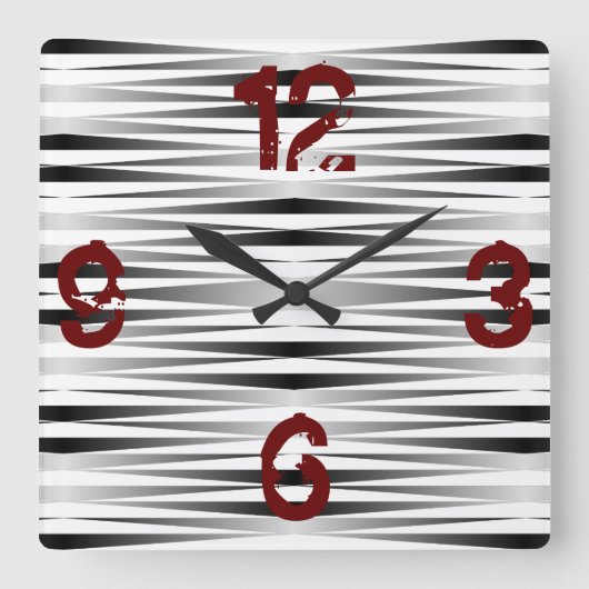 Carrée Horloge blanche Zèbre conçue (Recto)