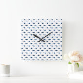 Carrée Horloge bleue du Motif de poisson (Maison)