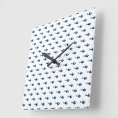 Carrée Horloge bleue du Motif de poisson (Angle)