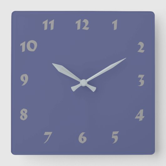 Carrée Horloge Bleue Du Pays Numérique Changeable (Recto)