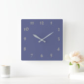 Carrée Horloge Bleue Du Pays Numérique Changeable (Maison)