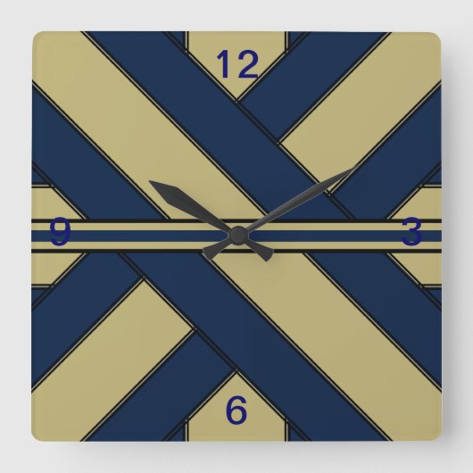 Carrée Horloge bleue et or (Recto)