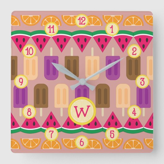 Carrée Horloge Bonbons d'Été (Recto)