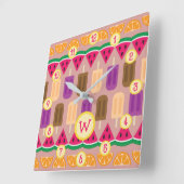 Carrée Horloge Bonbons d'Été (Angle)