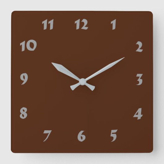 Carrée Horloge Brown numérique modifiable (Recto)