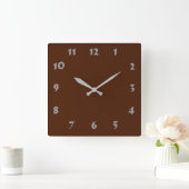 Carrée Horloge Brown numérique modifiable (Maison)
