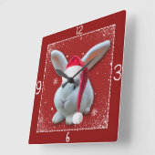 Carrée Horloge Bunny Père Noël Noël (Angle)