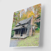 Carrée Horloge Cabine de Cades Cove Fall Mountain (Angle)