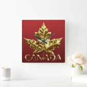 Carrée Horloge Canada Médaille d'Or Canada Horloge Souven (Maison)