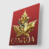 Carrée Horloge Canada Médaille d'Or Canada Horloge Souven (Angle)