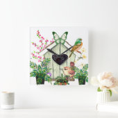 Carrée Horloge Carré Bird House (Maison)