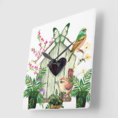 Carrée Horloge Carré Bird House (Angle)