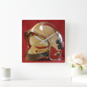 Carrée Horloge carré casque F1 Sapeur Pompier (Maison)