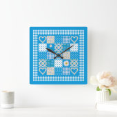 Carrée Horloge Carré Chic : Daisychains Faux Patchwork (Maison)