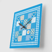 Carrée Horloge Carré Chic : Daisychains Faux Patchwork (Angle)
