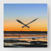 Carrée horloge carré croissant de lune (Recto)