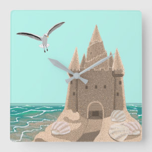 Carrée Horloge carré de la Mouette de Sandcastle