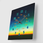 Carrée Horloge Carré des lettres espagnoles (Angle)