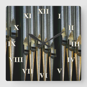 Carrée Horloge carré d'orgue avec chiffres romains