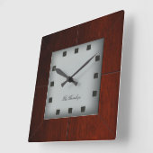 Carrée Horloge Carré en bois personnalisée (Angle)