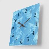 Carrée Horloge Carré en verre bleu (Angle)