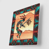 Carrée Horloge Carré Kokopelli Sud-Ouest (Angle)