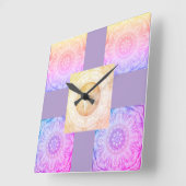 Carrée Horloge Carré Mandala (Angle)