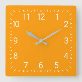Carrée Horloge Carré orange