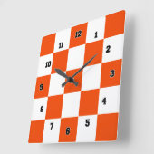 Carrée Horloge Carré Orange Blanc (Angle)