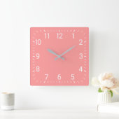 Carrée Horloge Carré rose (Maison)