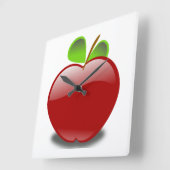 Carrée Horloge Carré rouge Apple (Angle)